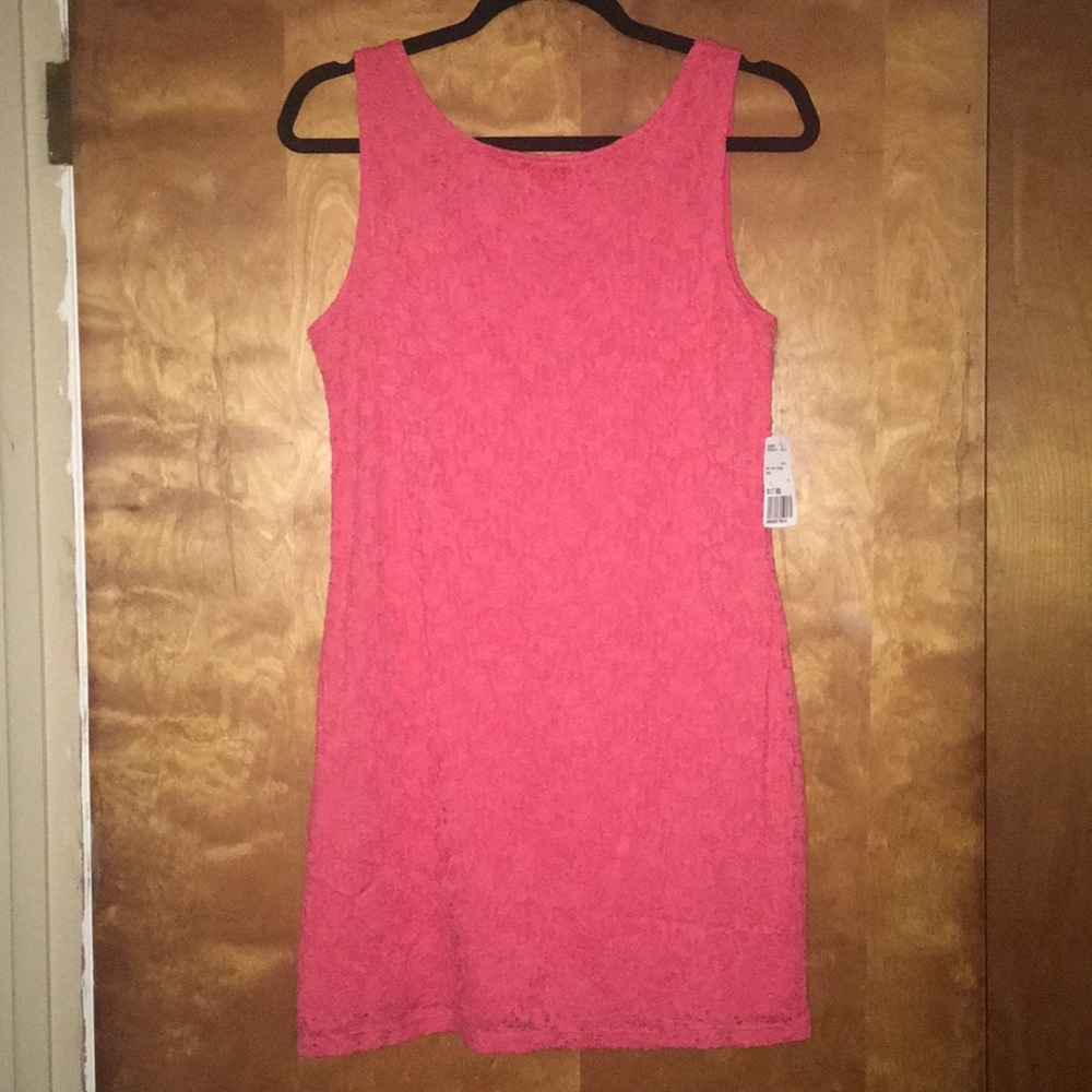 Low back coral dress